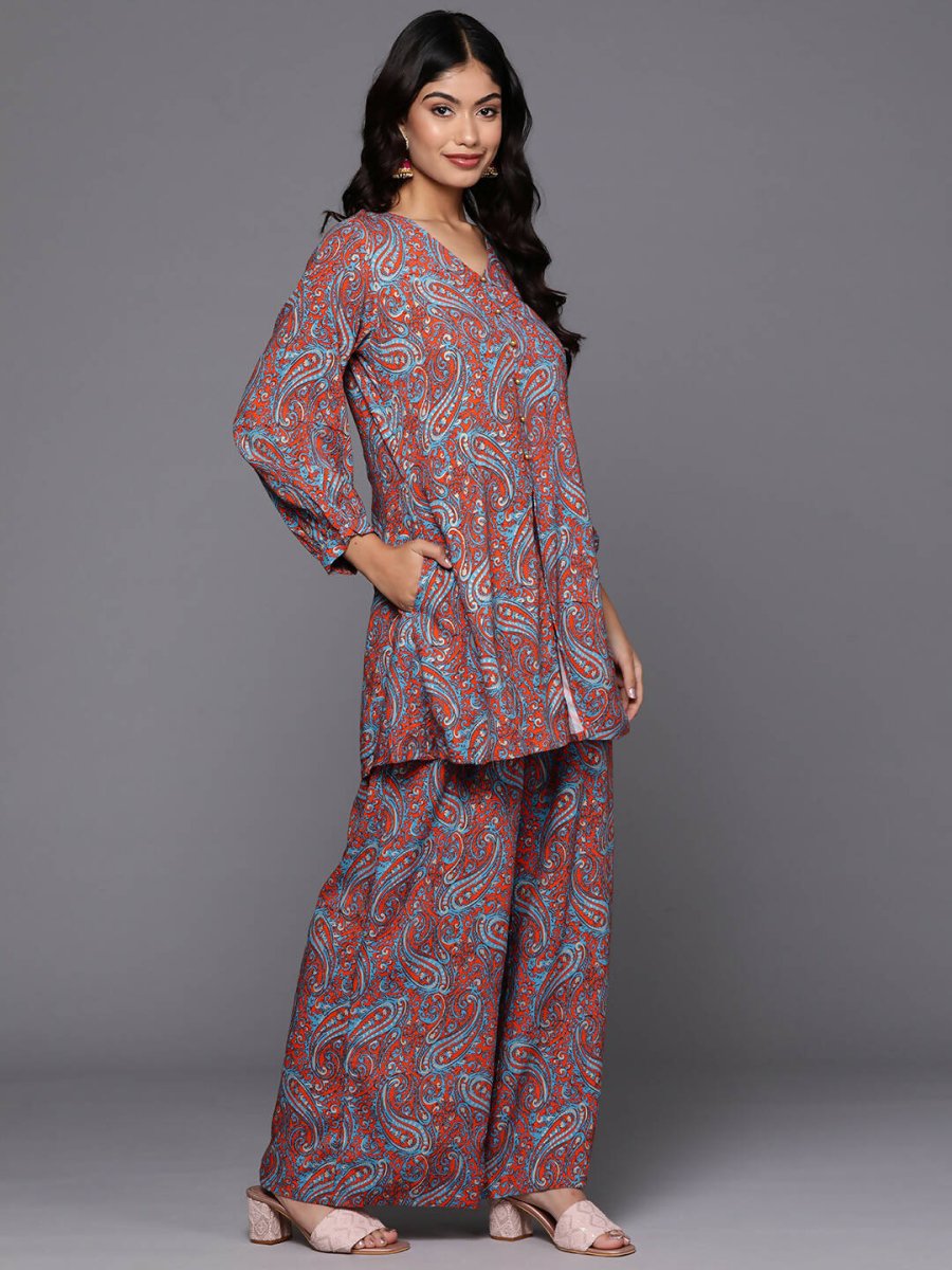 Ahalyaa Women's Traditional Wear Co-ods - Teal Blue - Distacart