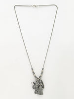 Thumbnail for NVR Women's Silver-Toned Radha Krishna Pendant with Chain - Distacart