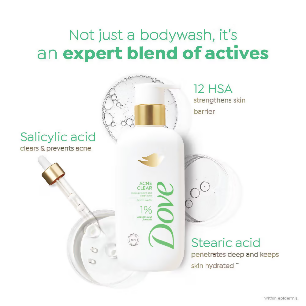 Dove Glow Recharge Exfoliating & Acne Clear Serum Body Wash Combo - Distacart