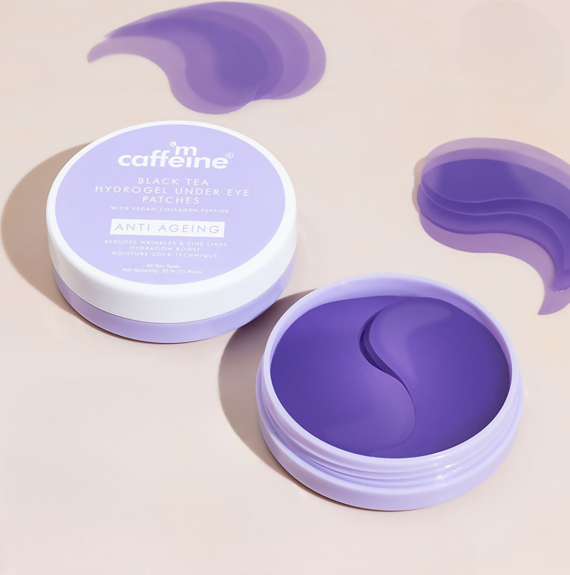 mCaffeine Black Tea Hydrogel Under Eye Patches with Vegan Collagen Peptide - Anti-Ageing - Distacart