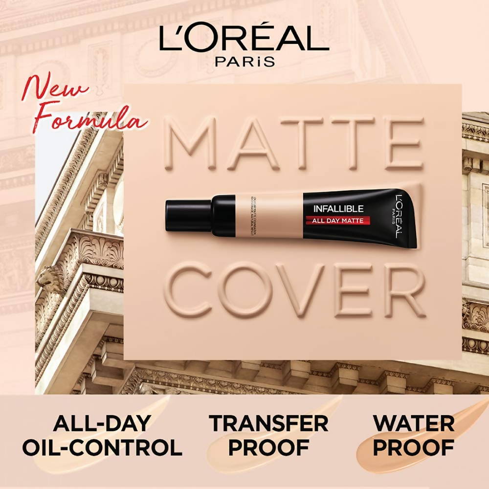 L'Oreal Paris Paris Infallible 24HR Matte Cover Foundation - Natural Rose 125 - Distacart
