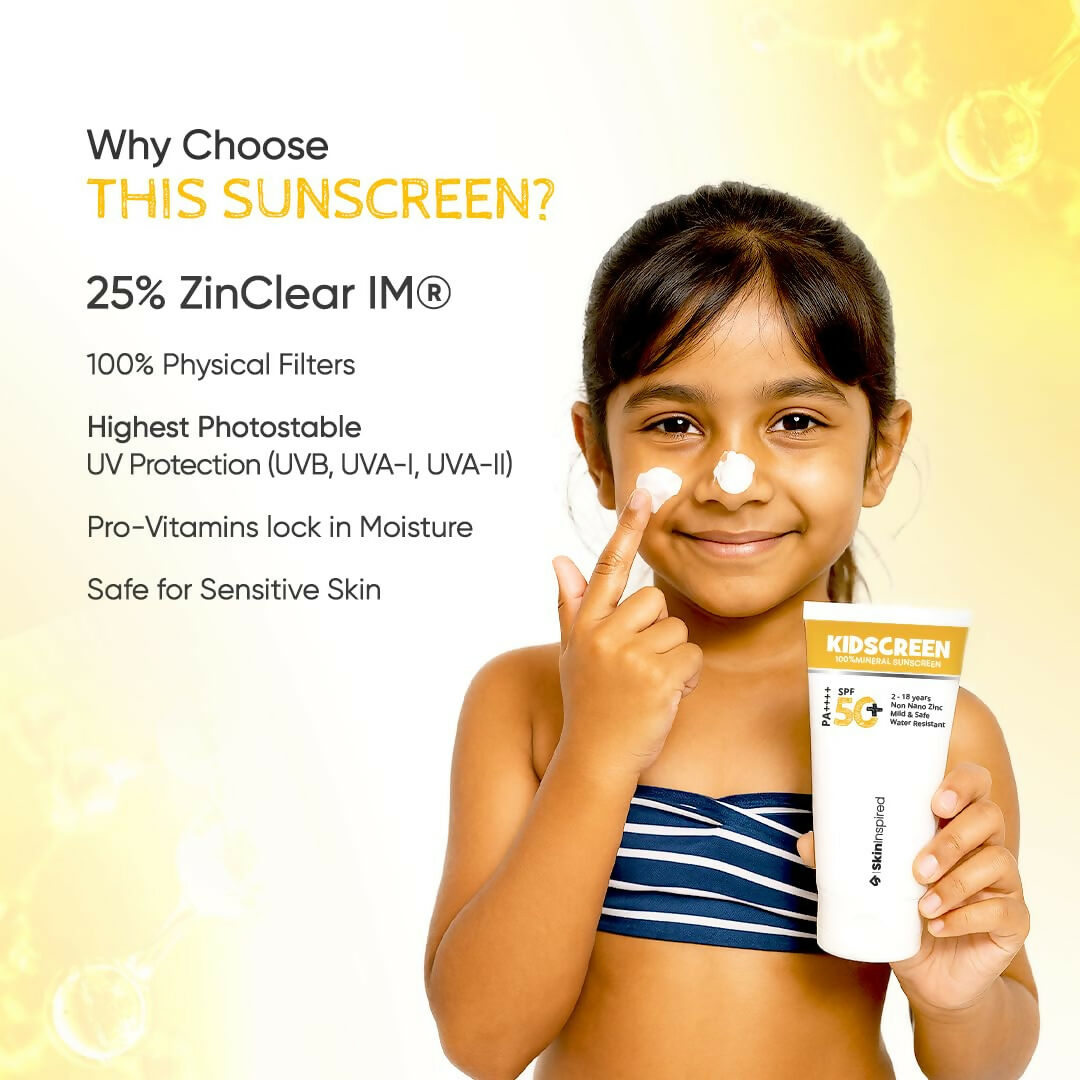 SkinInspired Kidscreen 100% Mineral Sunscreen SPF 50+ PA++++ - Distacart