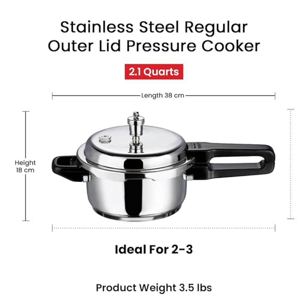 Vinod 18/8 Stainless Steel Outer Lid Pressure Cooker - Dista