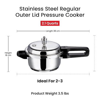 Vinod 18/8 Stainless Steel Outer Lid Pressure Cooker - Dista