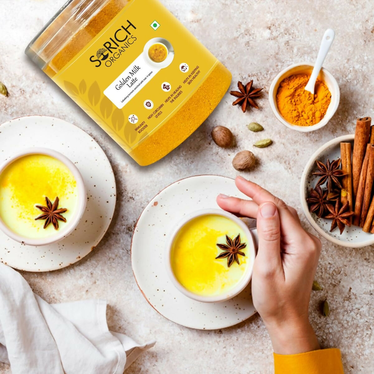 Sorich Organics Chocolate Badam Milk Golden Latte Jars Combo - Distacart