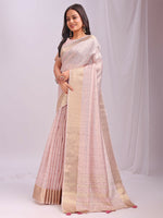 Thumbnail for Astita Organza Peach Saree