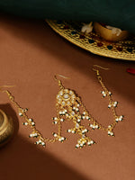 Thumbnail for Ruby Raang Gold Flower Kundan Hair Jewelry