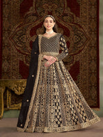 Thumbnail for Anaita Black Embroidered Net Stitched Anarkali Suit - Distacart