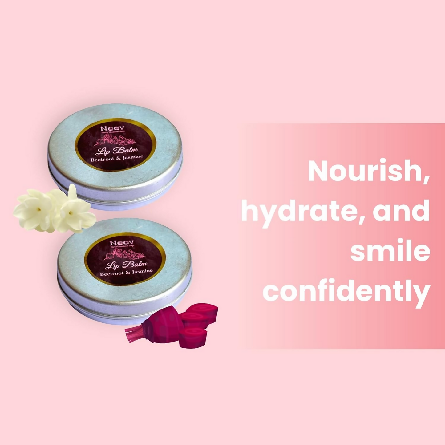 Neev Herbal Handmade Soaps Beetroot & Jasmine Lip Balm - Distacart