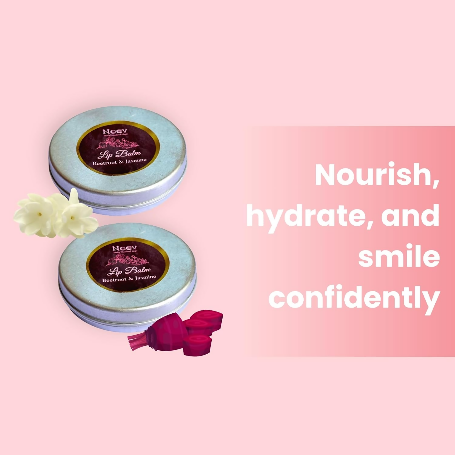 Neev Herbal Handmade Soaps Beetroot & Jasmine Lip Balm - Distacart