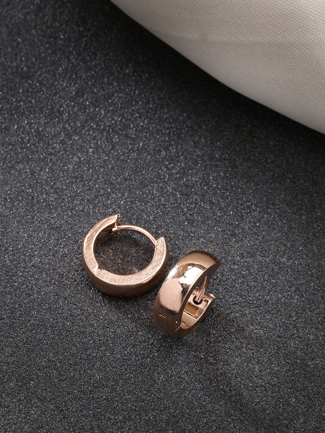 NVR Men's Rose Gold Stainless Steel Hoop Earrings - Distacart
