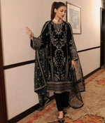 Thumbnail for Prazu Fashion Black Chinon Silk Embroidered Salwar Suit