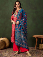 Thumbnail for Sangria Embroidered Kurta & Palazzo With Dupatta