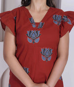 Thumbnail for Miravan Women Empire Waist Rust Mini Length Dress - Dista
