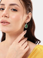 Thumbnail for Nuyug 22K Gold Plated Fern Radiance Contemporary Drop Earrings