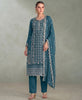 KC Sky Blue Pakistani Straight Suit For Women Chiffon - Dista