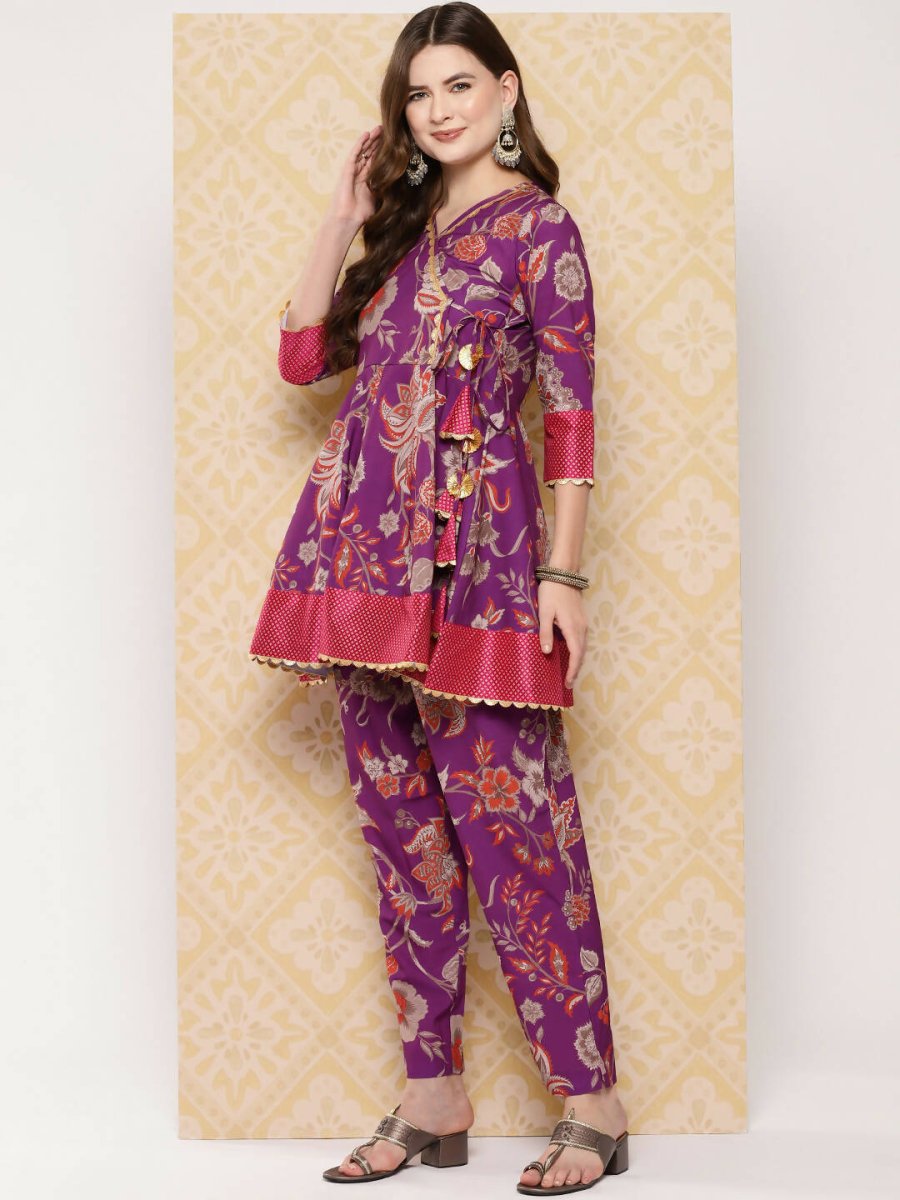 Ahalyaa Women's Traditional Wear Co-ods - Purple - Distacart