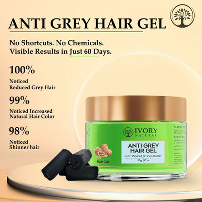 Ivory Natural Grey Gel For Hair Restore Natural Dark Shine And Luster - Distacart