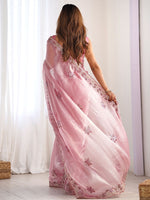 Thumbnail for Mitera Floral Sequinned Saree - Distacart