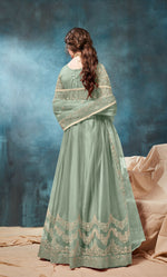 Thumbnail for Anaita Light Green Embroidered Net Anarkali Suit - Distacart