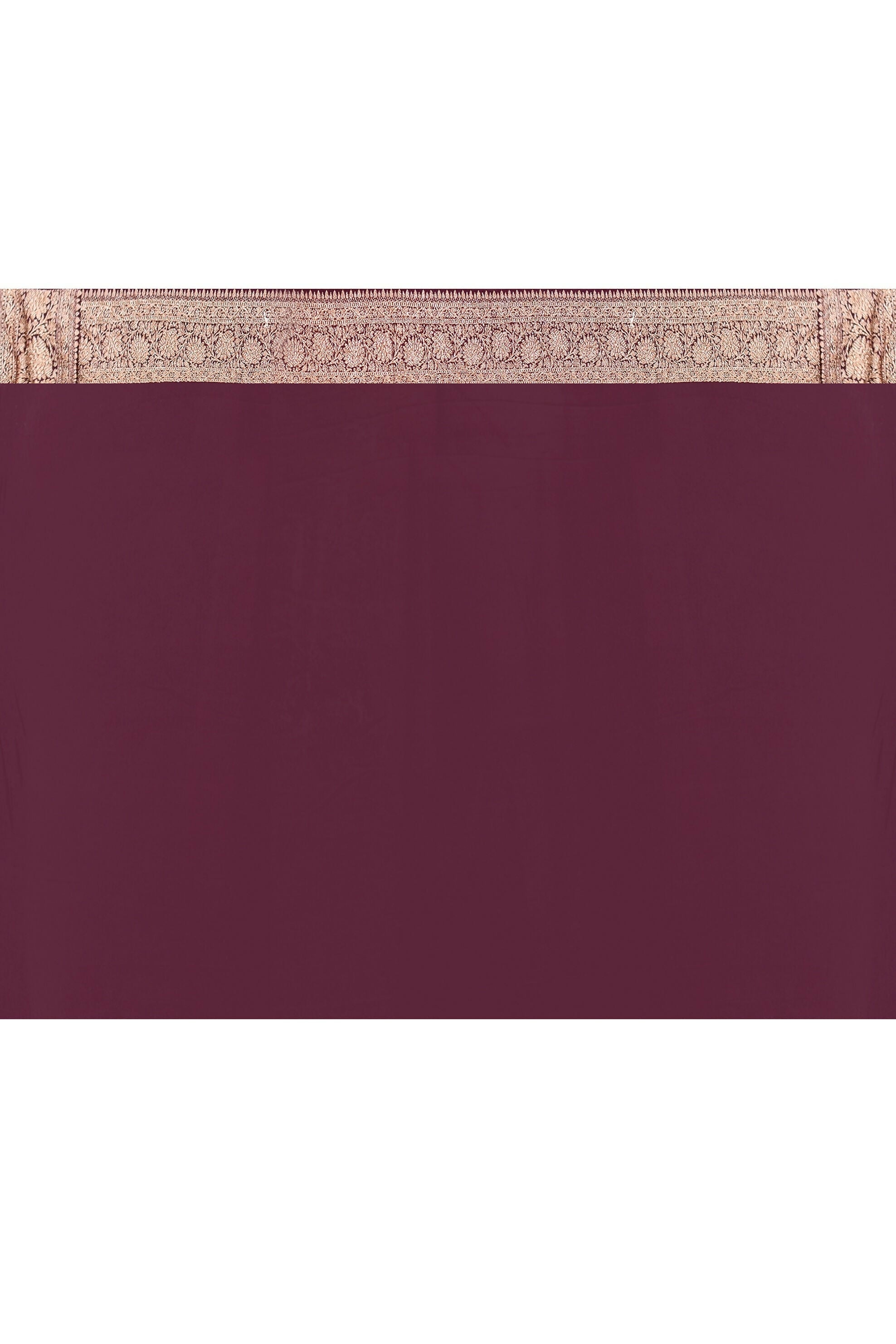 Joban Fashion Nude Pink Crepe Chiffon Pure Handloom Banarasi Silk Saree