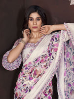 Thumbnail for Mitera Floral Printed Pure Georgette Saree - Distacart