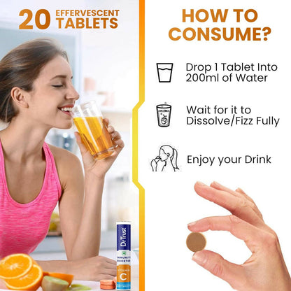 Dr Trust Vitamin C Effervescent Tablets - Orange Flavor - Distacart
