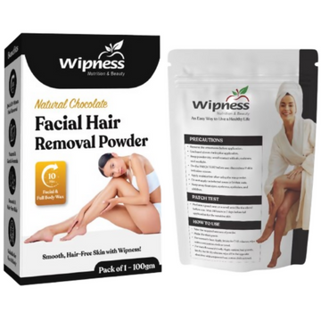 Wipness Natural Chocolate Facial Hair Removal Powder - Dista