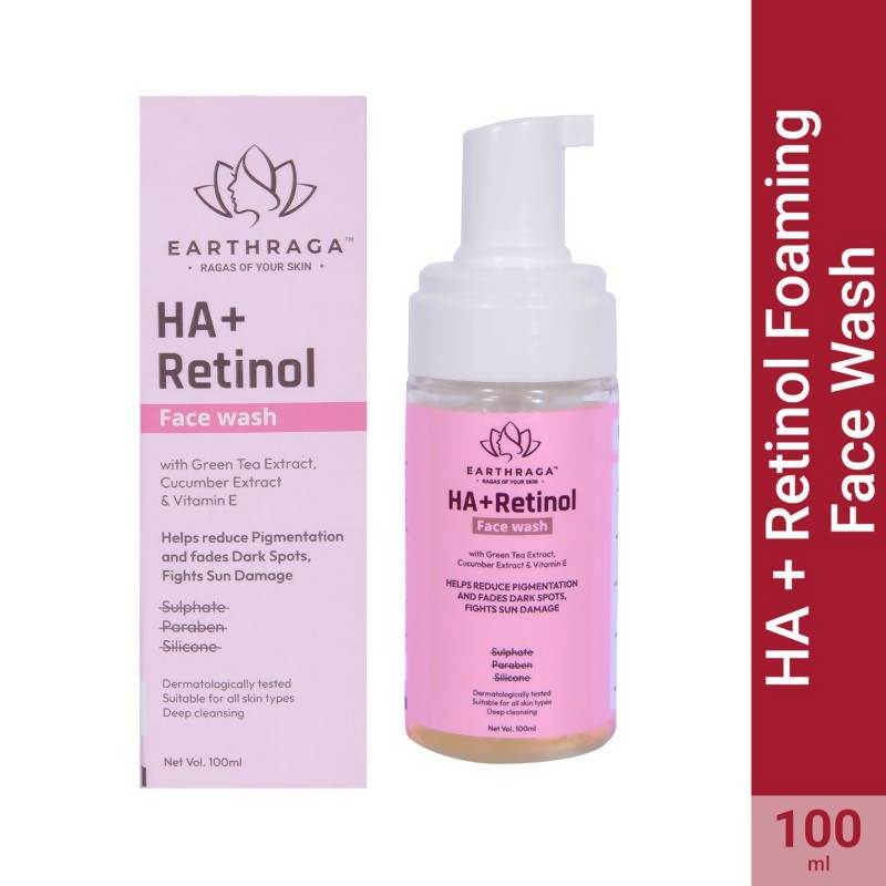 Earthraga HA + Retinol Foaming Face Wash - Distacart