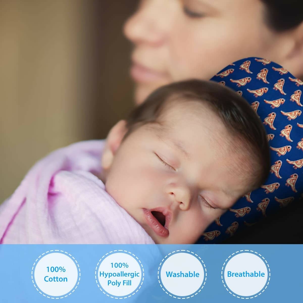 AHC Shoulder Sleeping Pillow for New born - 100% Cotton - Distacart