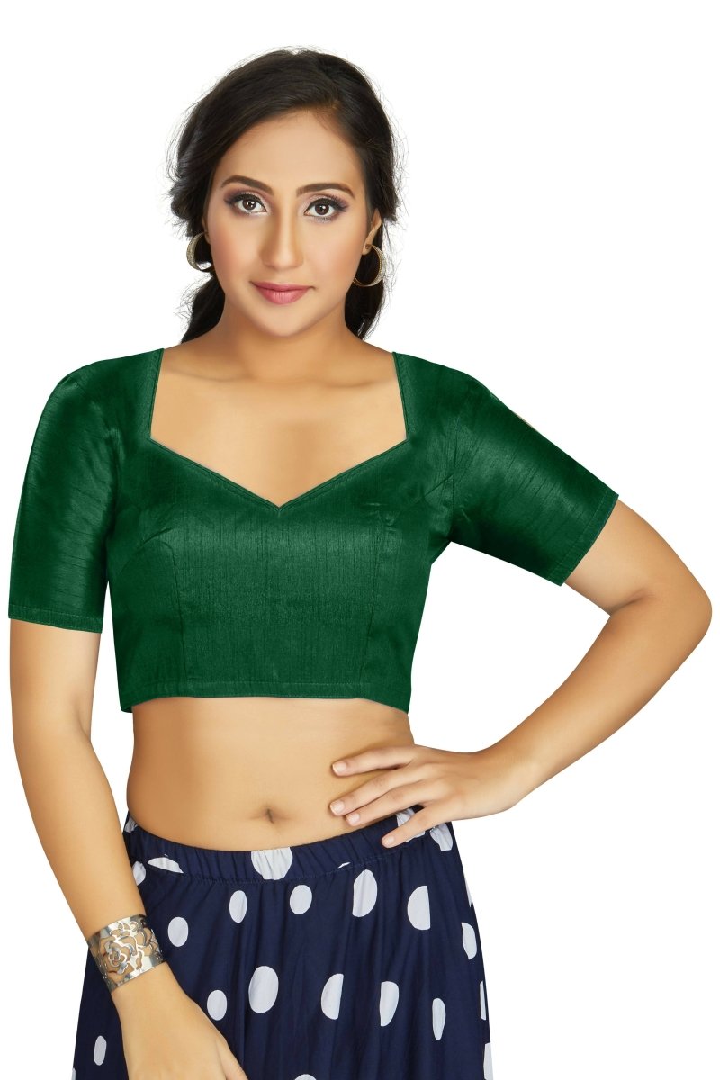 Aastha Fashion Women's Green Art Silk Designer Traditional Readymade Blouse - Distacart