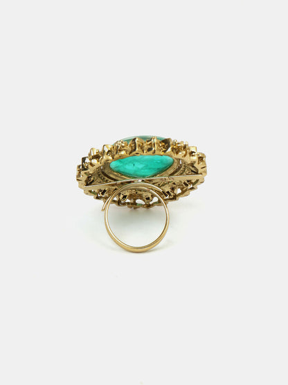 Ruby Raang Teardrop Green Stone Ring - Distacart