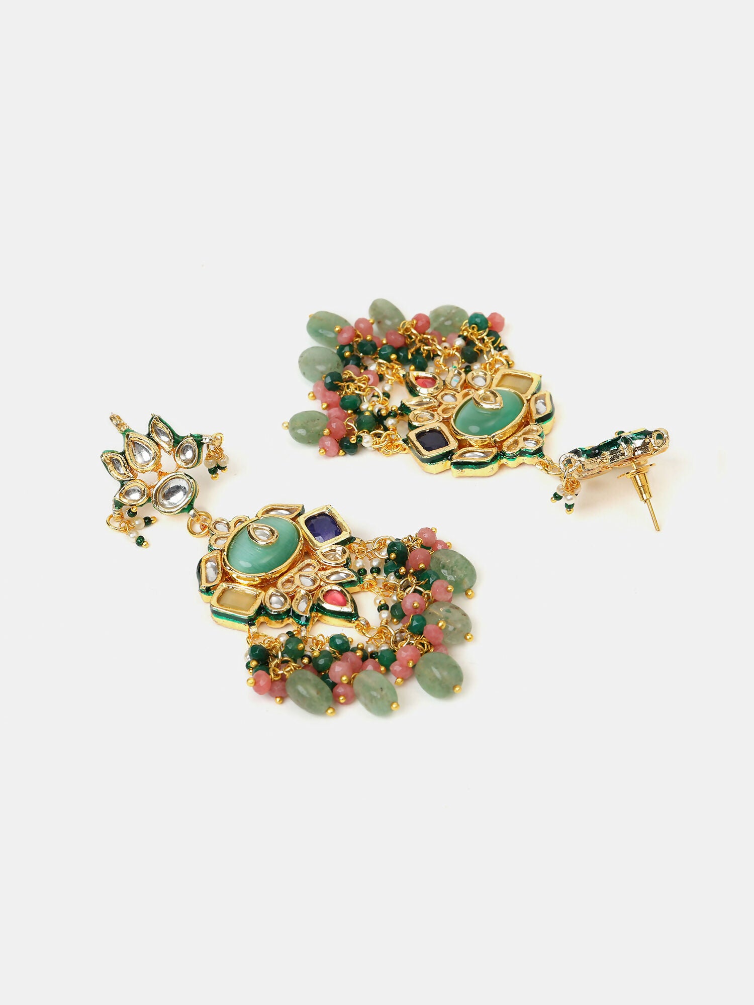 Ruby Raang Kundan Haar With Matching Earrings - Distacart