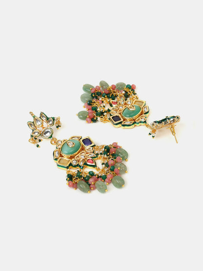 Ruby Raang Kundan Haar With Matching Earrings - Distacart
