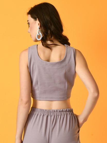Myshka Women's Lavender Solid Party Top - Distacart