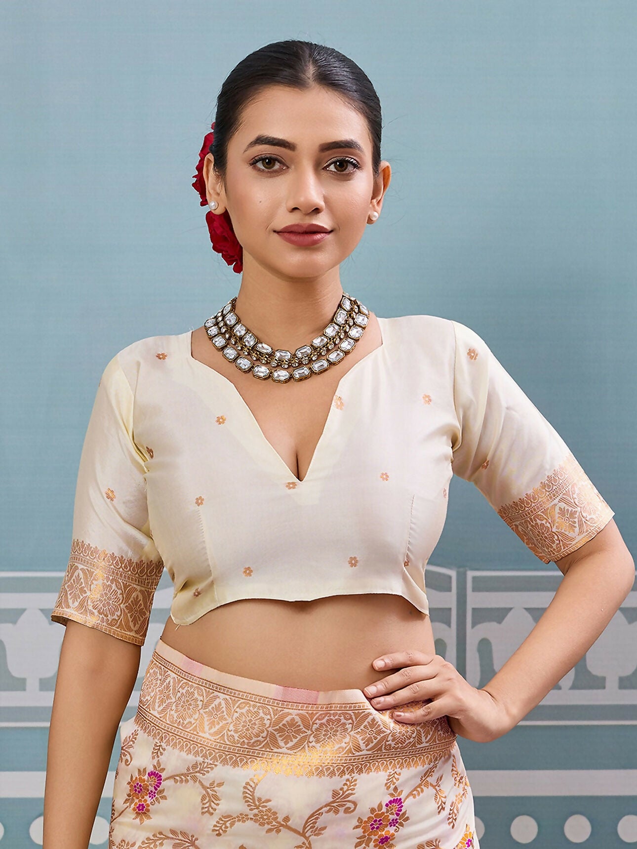 Astita Cream Silk Saree