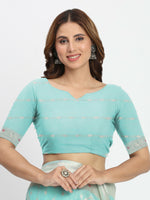Thumbnail for Astita Linen Cotton Sea Green Saree