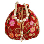 Thumbnail for Joban Fashion Silk Wedding Potli - Red
