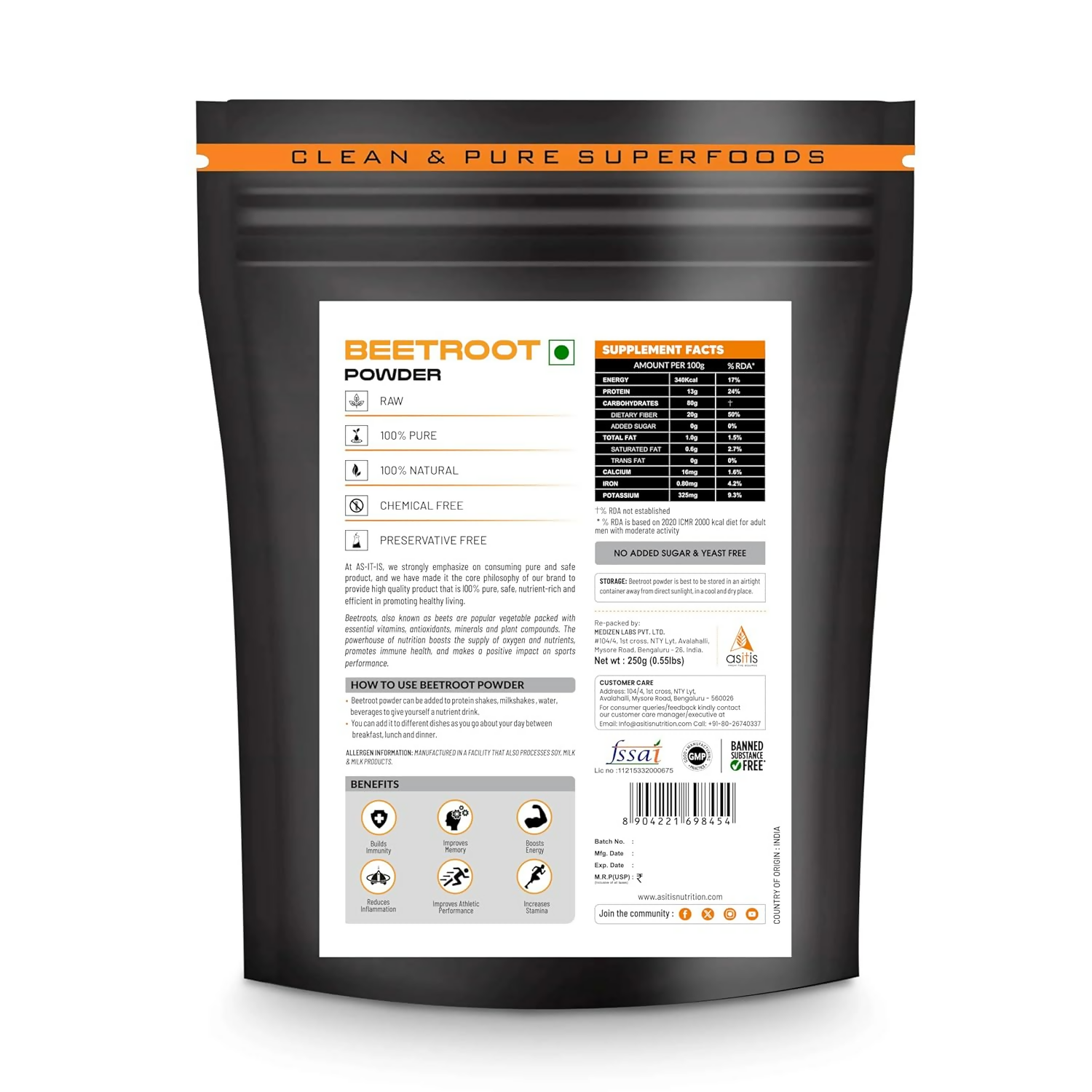 As-It-Is Nutrition Beetroot Powder