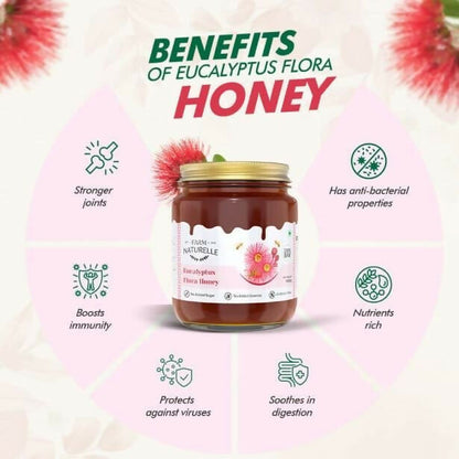 Farm Naturelle Eucalyptus Flower Honey - Raw, Unprocessed Wild Forest Honey - Distacart