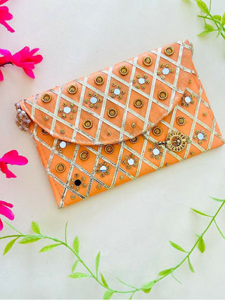 Joban Fashion Clutch Bag With Magnetic Lock - Orange