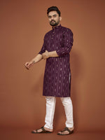 Thumbnail for Anaita Purple Embroidered Cotton Straight Kurta - Distacart
