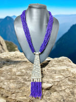 Thumbnail for Inhanns Day-To-Dinner Tie Shaped Oxidized Black Metal Multi-Layered Long Only Necklace - Dark Prule Necklace - Distacart