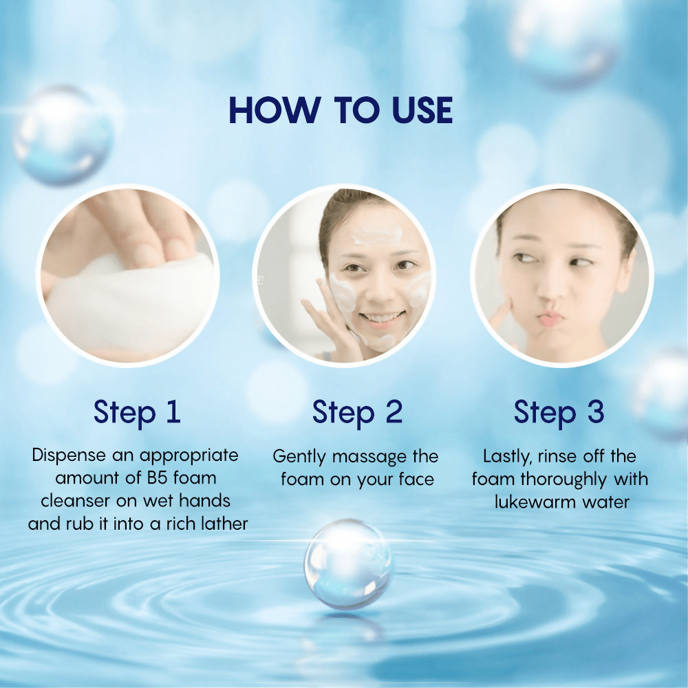 AHC Premium EX Hydra B5 Soothing Foam Face Cleanser - Korean skincare - Distacart