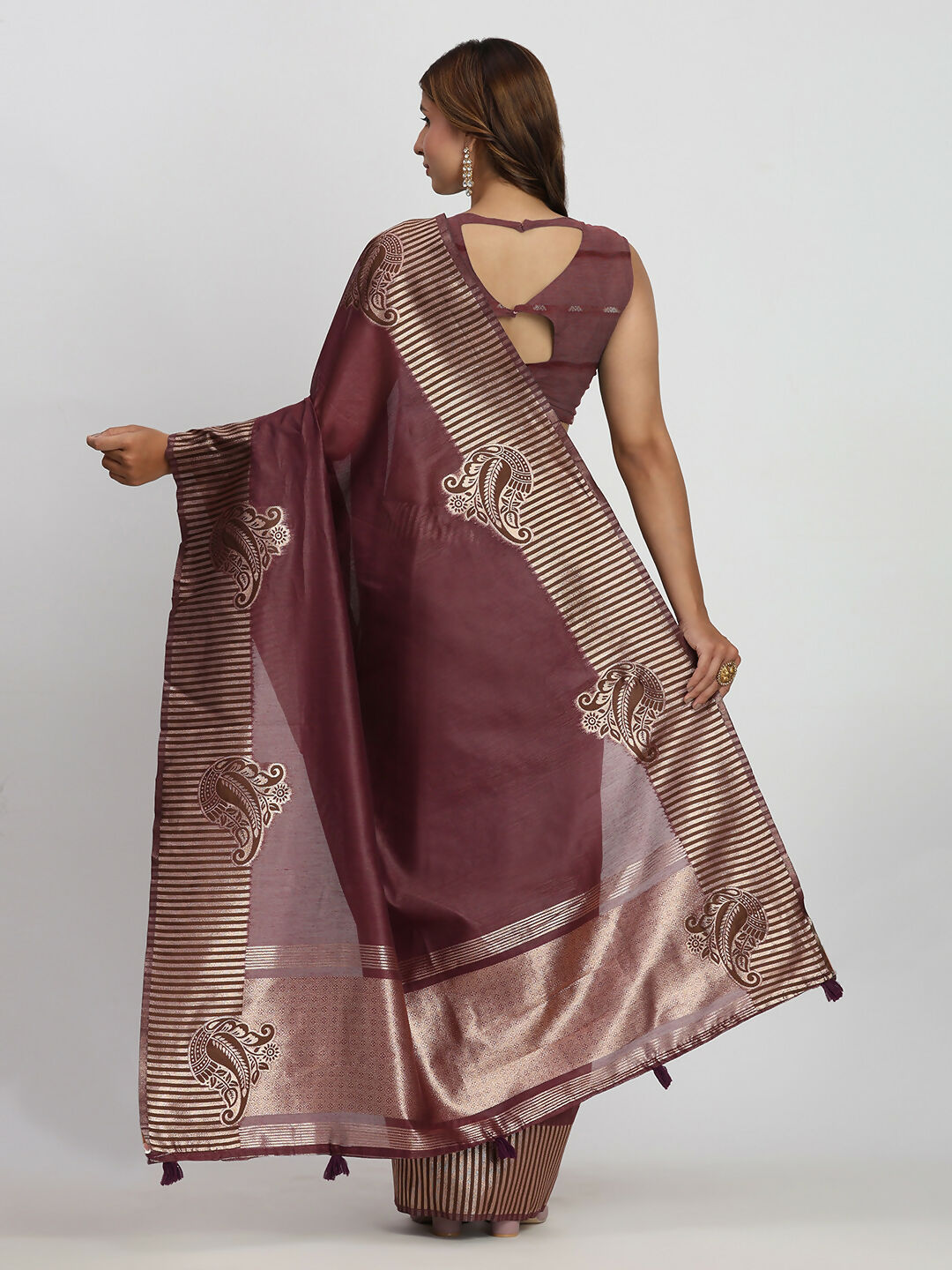Astita Linen Cotton Purple Saree
