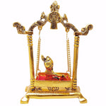 Thumbnail for KridayKraft Laddu Gopal on Jhulla Palana Metal Statue - Distacart