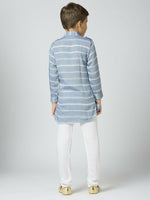 Thumbnail for Joban Fashion Kids Island Full Sleeves Cotton Kurta and Pyjama Set with Strip - Blue - Distacart