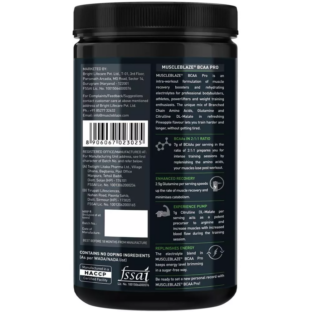 MuscleBlaze BCAA Pro Pineapple - Distacart