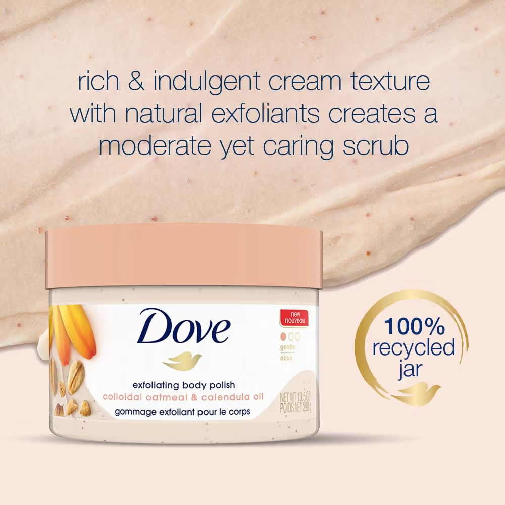 Dove Exfoliating Body Polish Scrub - Oatmeal & Calendula Oil - Distacart