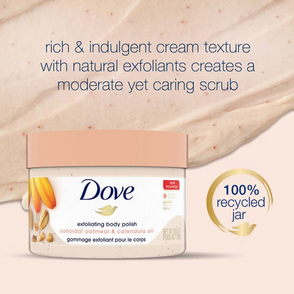 Dove Exfoliating Body Polish Scrub - Oatmeal & Calendula Oil - Distacart
